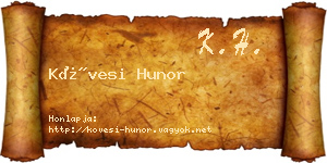 Kövesi Hunor névjegykártya